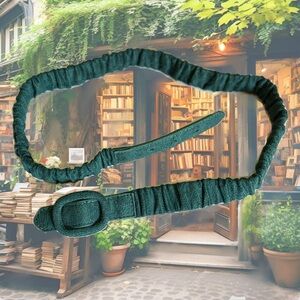 Anthropologie Ruched Dark Green Belt